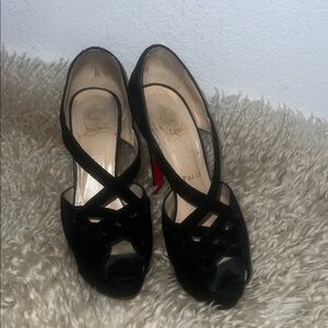 Christian Louboutin Black Suede Heels